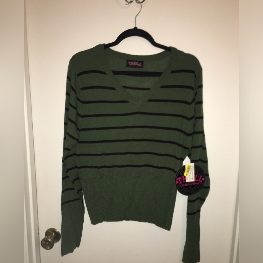 Stripped Grey Women’s Plus Sweater